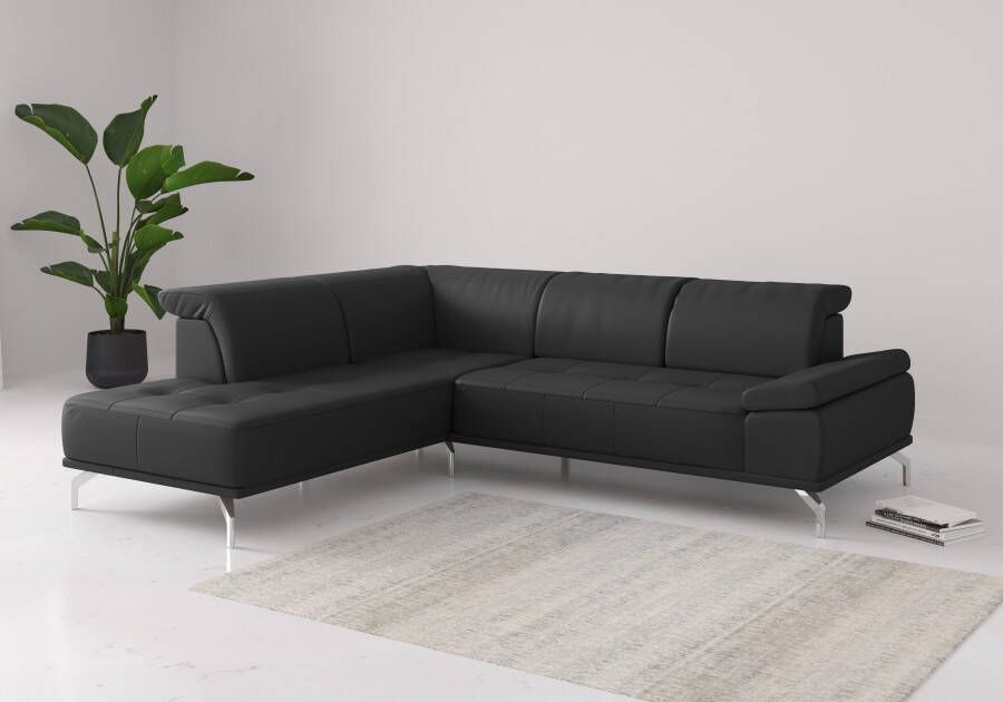 Places of Style Hoekbank Caluna Incl. zitdiepteverstelling optioneel met hoofd- en armleuningverstelling