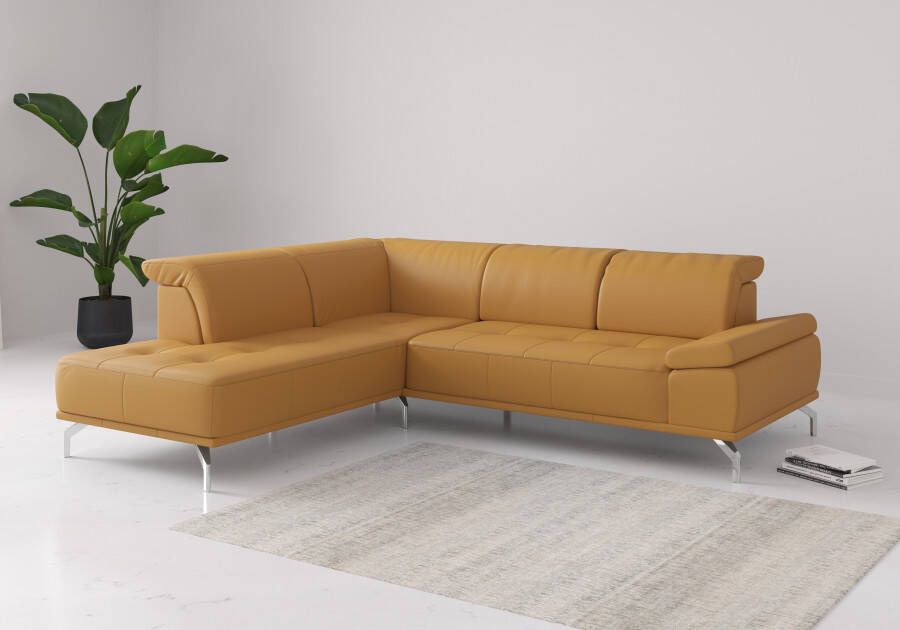 Places of Style Hoekbank Caluna Incl. zitdiepteverstelling optioneel met hoofd- en armleuningverstelling