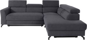 Places of Style Hoekbank Casagrande incl. verstelbare hoofdsteun naar keuze met slaapfunctie en bedkist ook met aqua clean-bekleding ook in cord
