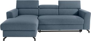 Places of Style Hoekbank Casagrande incl. verstelbare hoofdsteun naar keuze met slaapfunctie en bedkist ook met aqua clean-bekleding of cord
