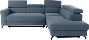 Places of Style Hoekbank Casagrande Luxus incl. verstelbare hoofdsteun naar keuze met slaapfunctie en bedkist met bijzonder hoogwaardige koudschuimvulling voor maximaal 140 kg per zitoppervlak ook met aqua clean-bekleding of met cord