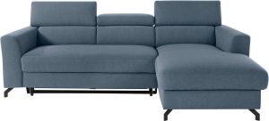 Places of Style Hoekbank Casagrande Luxus incl. verstelbare hoofdsteun naar keuze met slaapfunctie en bedkist met bijzonder hoogwaardige koudschuimvulling voor maximaal 140 kg per zitoppervlak ook met aqua clean-bekleding of cord