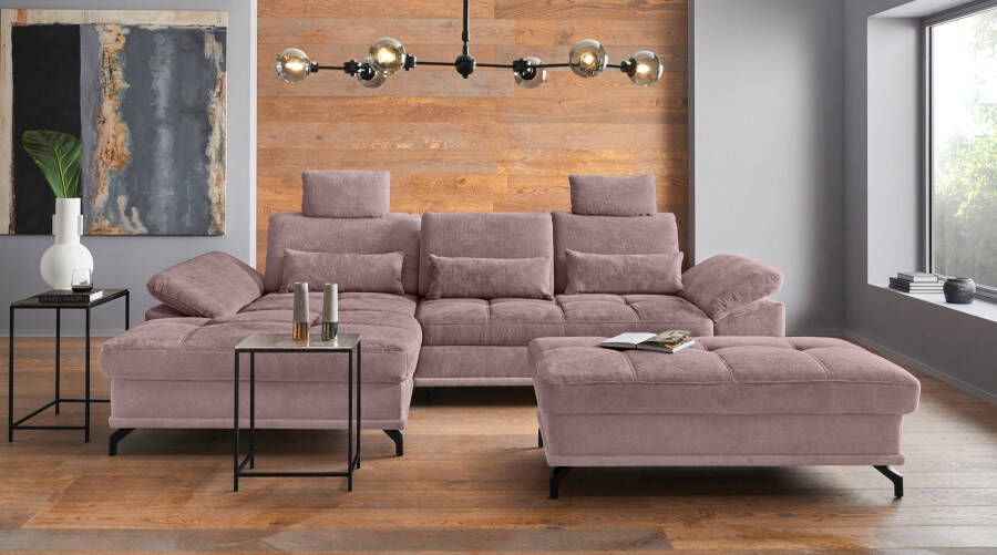 Places of Style Hoekbank Costello 3 nierkussens optionele bedfunctie en bedlade