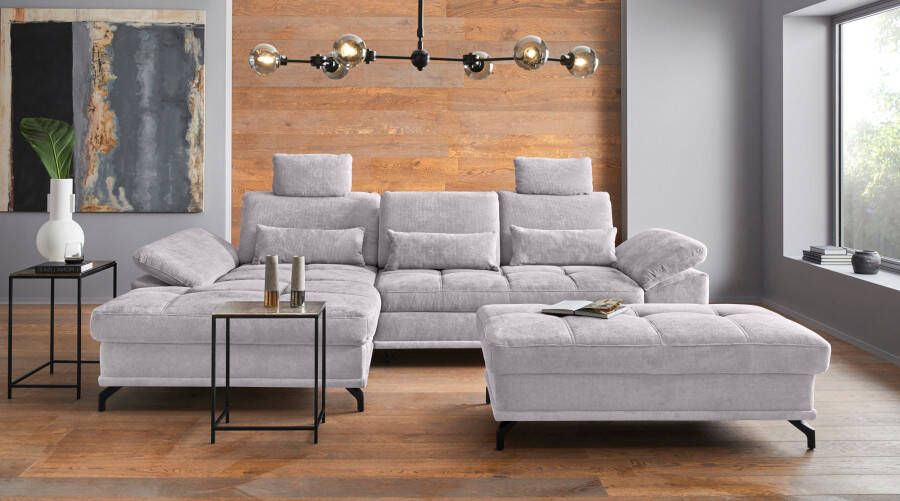 Places of Style Hoekbank Costello 3 nierkussens optionele bedfunctie en bedlade