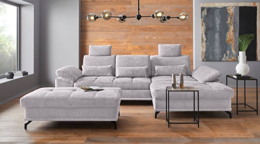 Places of Style Hoekbank Costello 3 nierkussens optionele bedfunctie en bedlade