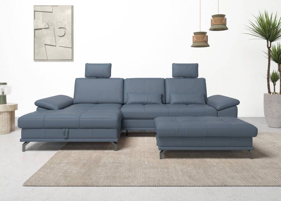 Places of Style Hoekbank Costello 3 nierkussens optionele bedfunctie en bedlade