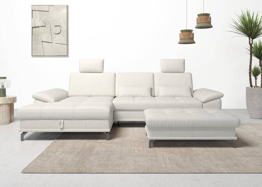 Places of Style Hoekbank Costello 3 nierkussens optionele bedfunctie en bedlade