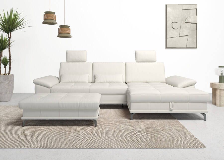 Places of Style Hoekbank Costello 3 nierkussens optionele bedfunctie en bedlade