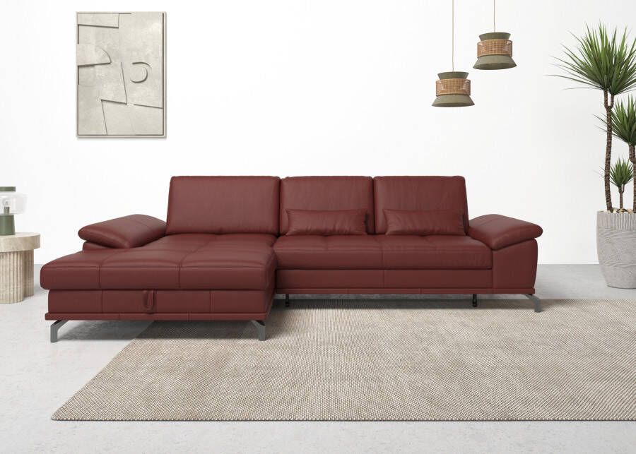 Places of Style Hoekbank Costello 3 nierkussens optionele bedfunctie en bedlade