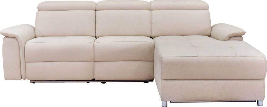 Places of Style Hoekbank Pareli L-model 259 cm met récamier echt leer imitatieleer weefstof