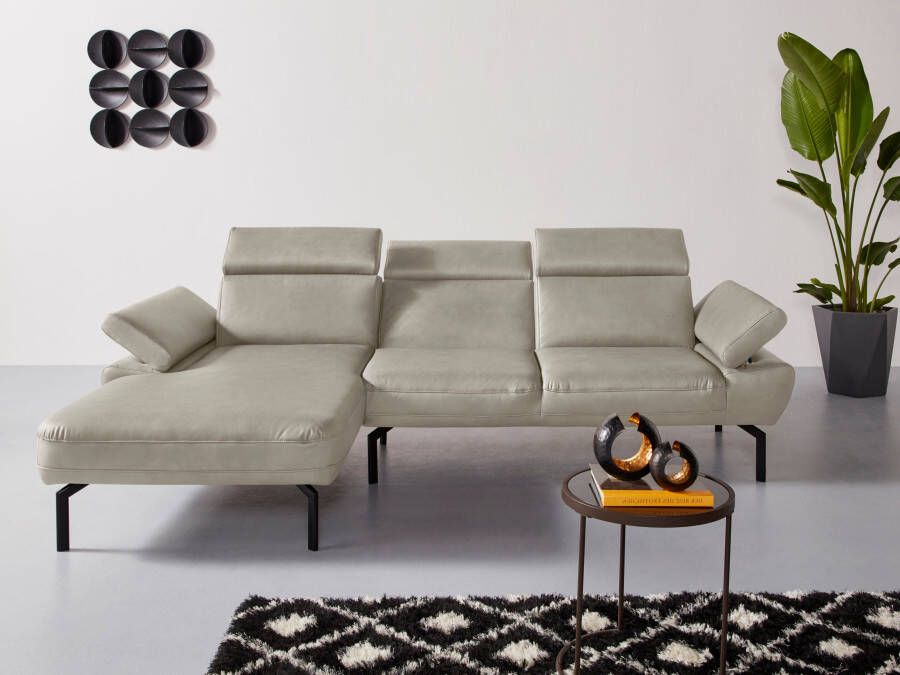 Places of Style Hoekbank Trapino Luxus naar keuze met verstelbare rugleuning luxe-microvezel in leer-look
