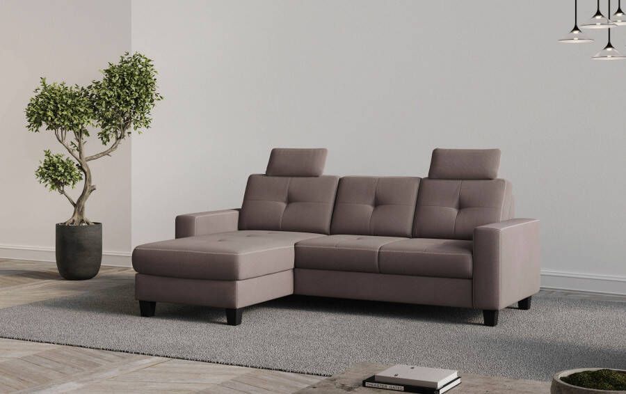 Places of Style Hoekbank Varese Kruisnaad in beige