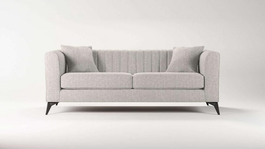 Home affaire 3-zitsbank MATTHEW elegant designsofa afmetingen B D H: 201 86 74 cm fijne stiksels in het ruggebied losse zitkussens inclusief sierkussens