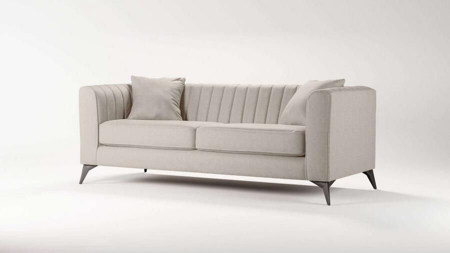 Places of Style 3-zitsbank MATTHEW elegant designsofa afmetingen B D H: 201 86 74 cm fijne stiksels in het ruggebied losse zitkussens inclusief sierkussens