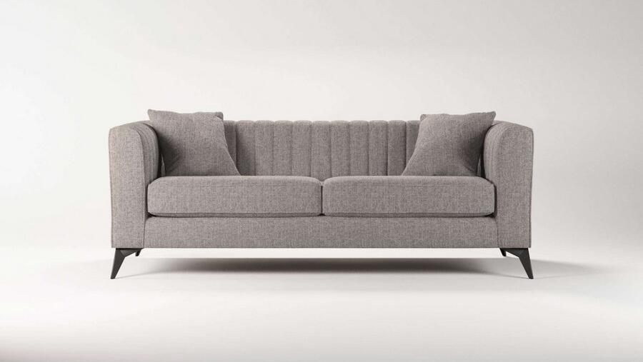 Home affaire 3-zitsbank MATTHEW elegant designsofa afmetingen B D H: 201 86 74 cm fijne stiksels in het ruggebied losse zitkussens inclusief sierkussens