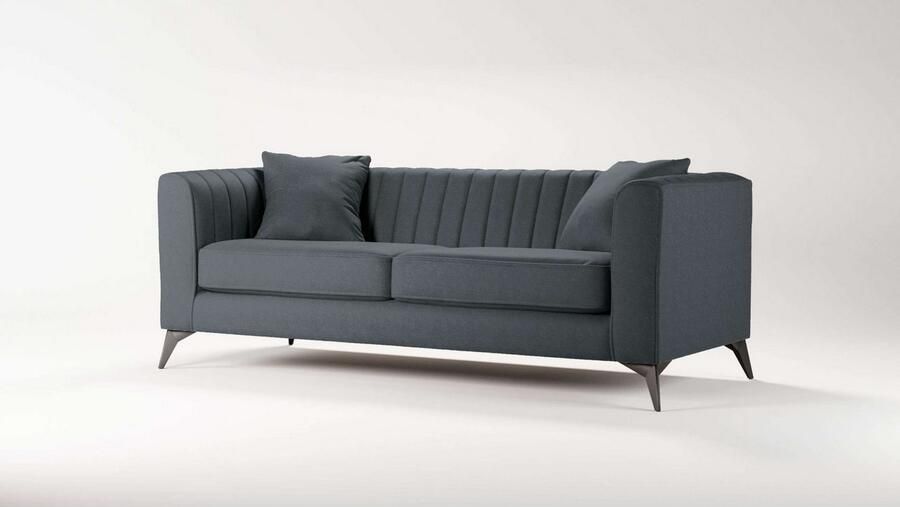 Places of Style 3-zitsbank MATTHEW elegant designsofa afmetingen B D H: 201 86 74 cm fijne stiksels in het ruggebied losse zitkussens inclusief sierkussens