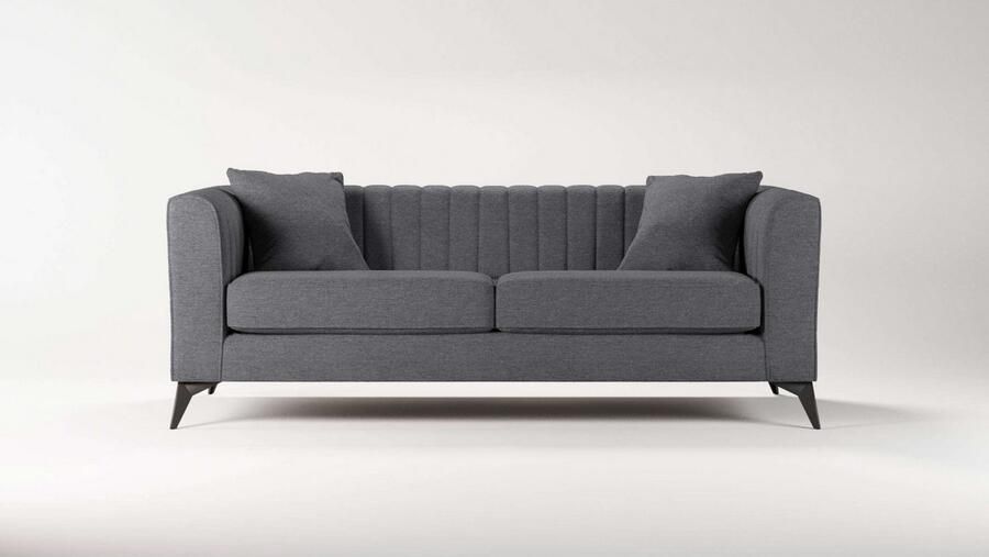Home affaire 3-zitsbank MATTHEW elegant designsofa afmetingen B D H: 201 86 74 cm fijne stiksels in het ruggebied losse zitkussens inclusief sierkussens