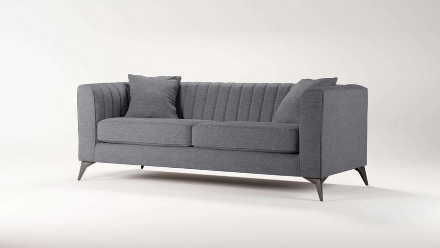 Places of Style 3-zitsbank MATTHEW elegant designsofa afmetingen B D H: 201 86 74 cm fijne stiksels in het ruggebied losse zitkussens inclusief sierkussens
