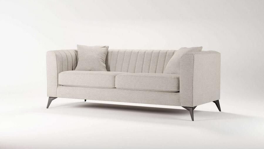Places of Style 3-zitsbank MATTHEW elegant designsofa afmetingen B D H: 201 86 74 cm fijne stiksels in het ruggebied losse zitkussens inclusief sierkussens