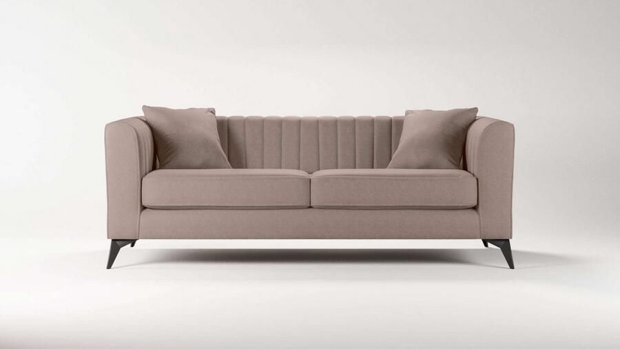 Home affaire 3-zitsbank MATTHEW elegant designsofa afmetingen B D H: 201 86 74 cm fijne stiksels in het ruggebied losse zitkussens inclusief sierkussens