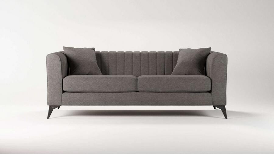 Home affaire 3-zitsbank MATTHEW elegant designsofa afmetingen B D H: 201 86 74 cm fijne stiksels in het ruggebied losse zitkussens inclusief sierkussens