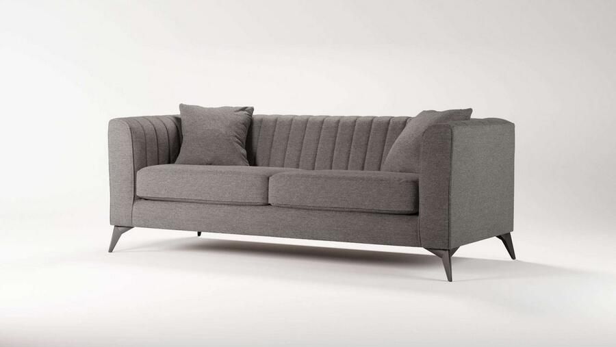 Places of Style 3-zitsbank MATTHEW elegant designsofa afmetingen B D H: 201 86 74 cm fijne stiksels in het ruggebied losse zitkussens inclusief sierkussens