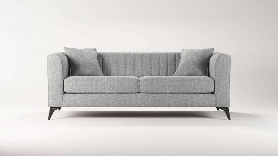 Home affaire 3-zitsbank MATTHEW elegant designsofa afmetingen B D H: 201 86 74 cm fijne stiksels in het ruggebied losse zitkussens inclusief sierkussens