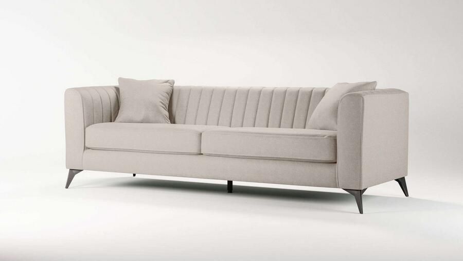 Places of Style 4-zitsbank MATTHEW elegant designsofa afmetingen B D H: 231 86 74 cm XXL stiksels in de rug losse zitkussens inclusief 2. sierkussen