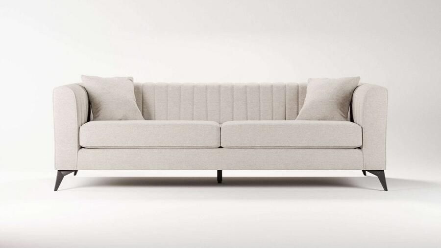 Home affaire 4-zitsbank MATTHEW elegant designsofa afmetingen B D H: 231 86 74 cm XXL stiksels in de rug losse zitkussens inclusief 2. sierkussen