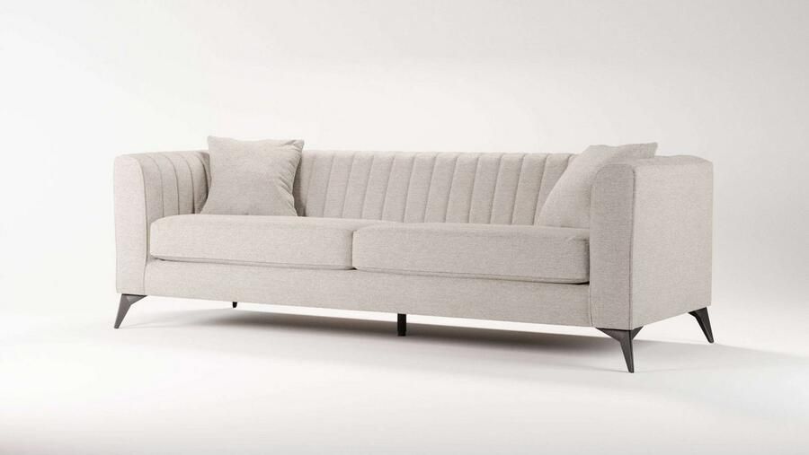 Places of Style 4-zitsbank MATTHEW elegant designsofa afmetingen B D H: 231 86 74 cm XXL stiksels in de rug losse zitkussens inclusief 2. sierkussen