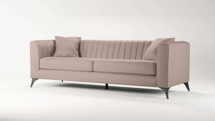 Places of Style 4-zitsbank MATTHEW elegant designsofa afmetingen B D H: 231 86 74 cm XXL stiksels in de rug losse zitkussens inclusief 2. sierkussen