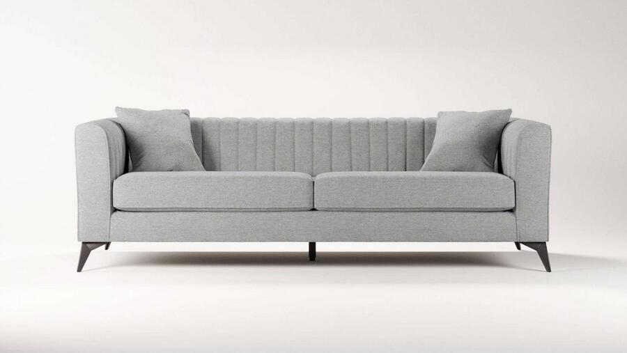 Home affaire 4-zitsbank MATTHEW elegant designsofa afmetingen B D H: 231 86 74 cm XXL stiksels in de rug losse zitkussens inclusief 2. sierkussen