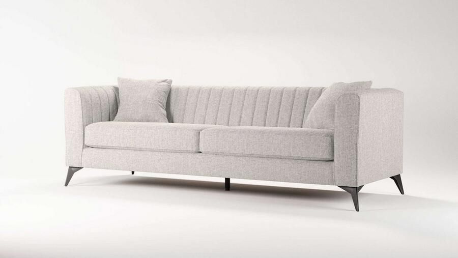 Places of Style 4-zitsbank MATTHEW elegant designsofa afmetingen B D H: 231 86 74 cm XXL stiksels in de rug losse zitkussens inclusief 2. sierkussen