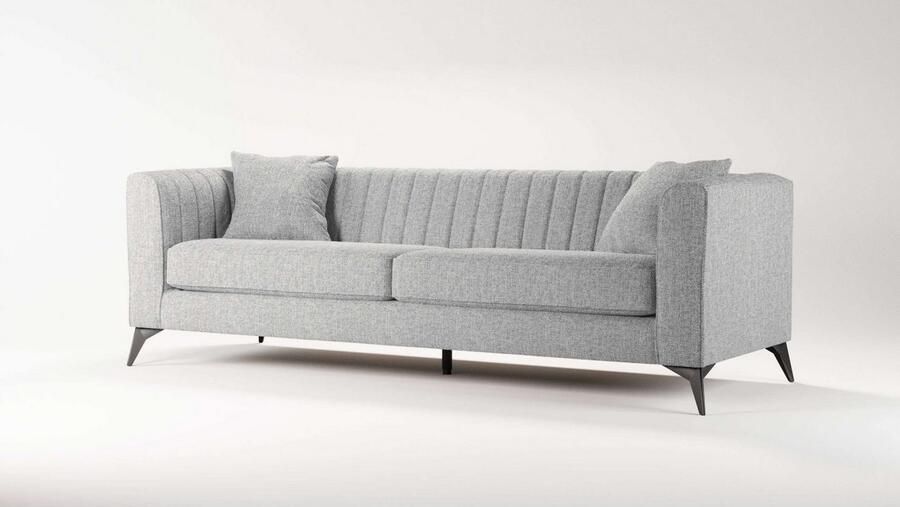 Places of Style 4-zitsbank MATTHEW elegant designsofa afmetingen B D H: 231 86 74 cm XXL stiksels in de rug losse zitkussens inclusief 2. sierkussen