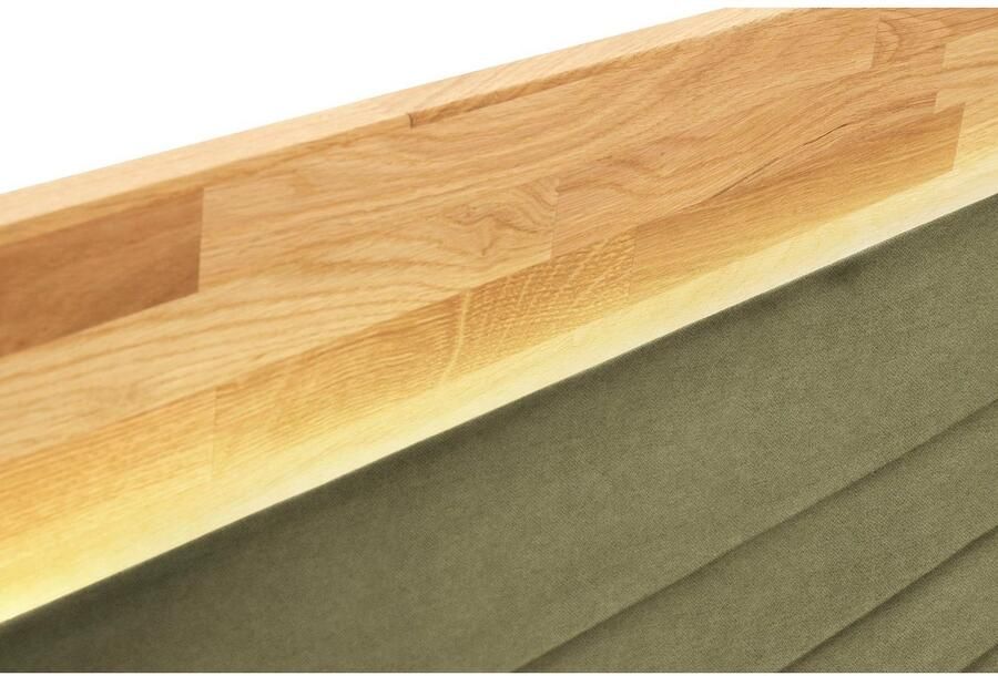 Places of Style Boxspring Cup met ledverlichting massief houten lijst en topmatras in 2 hardheden