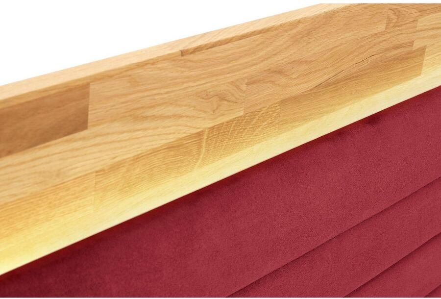 Places of Style Boxspring Cup met ledverlichting massief houten lijst en topmatras in 2 hardheden