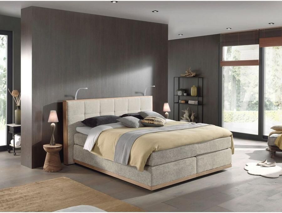Places of Style Boxspring Vinton van eiken met ledverlichting verschillende hardheden (ook h4) (5-delig 5-delig)