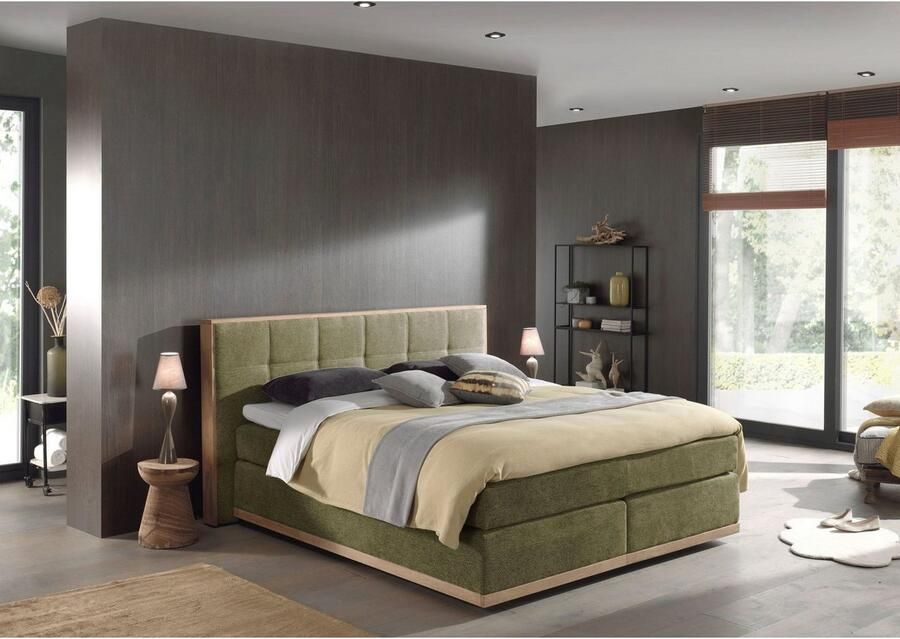 Places of Style Boxspring Vinton van massief eiken verschillende hardheden (ook h4) (5-delig)