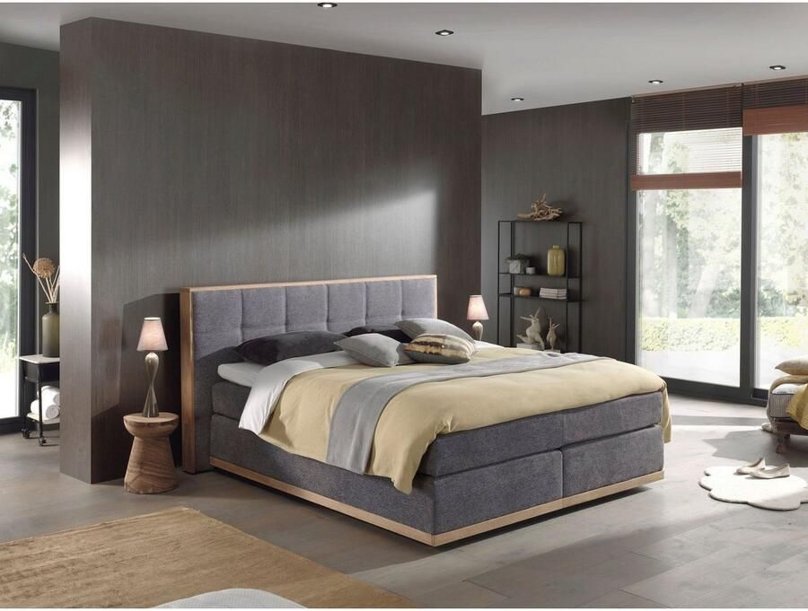 Places of Style Boxspring Vinton van massief eiken verschillende hardheden (ook h4) (5-delig)
