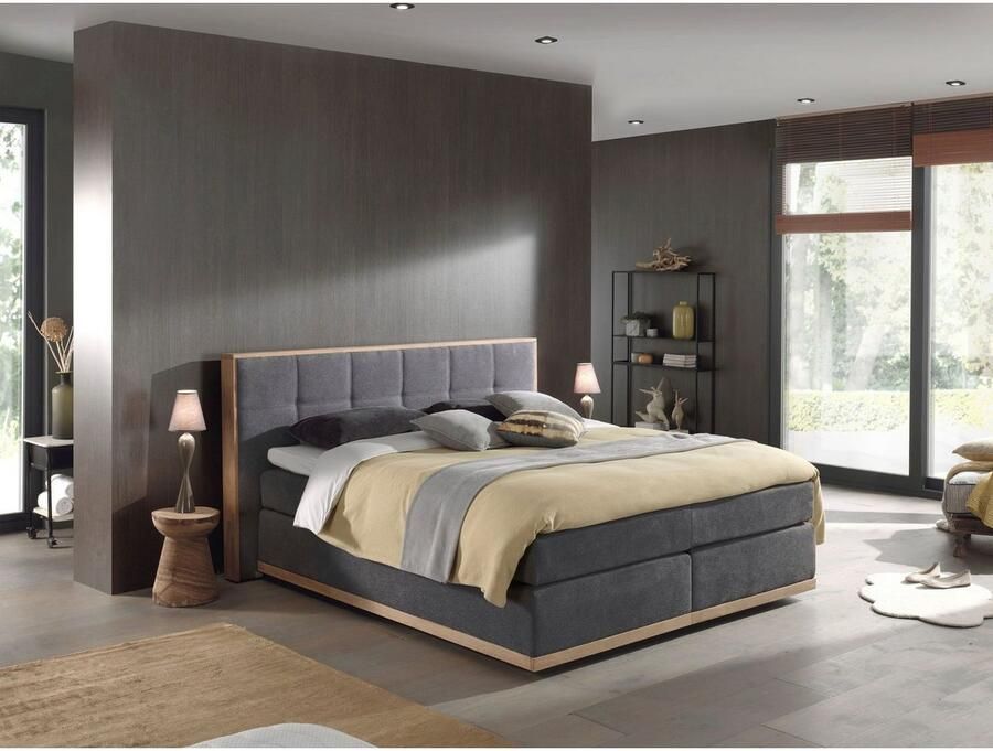 Places of Style Boxspring Vinton van massief eiken verschillende hardheden (ook h4) (5-delig)