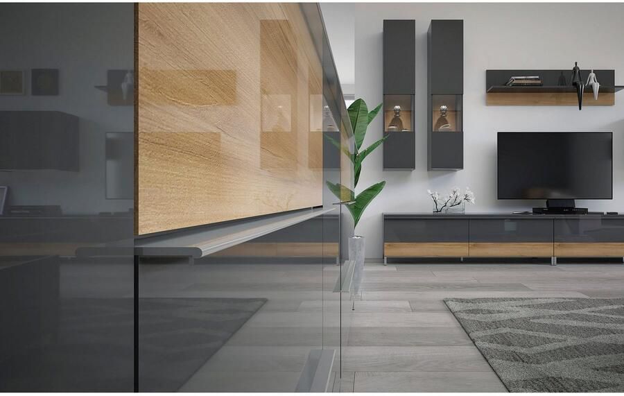 Places of Style Highboard Onyx hoge Commode met 5 Laden UV Lak Hoogglans Ladecommode met Soft-Close-functie afmetingen (B D H) 60 45 123cm