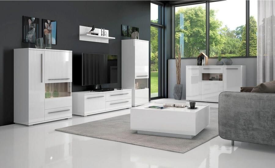 Places of Style Vitrinekast Piano UV-gecoat soft close-functie