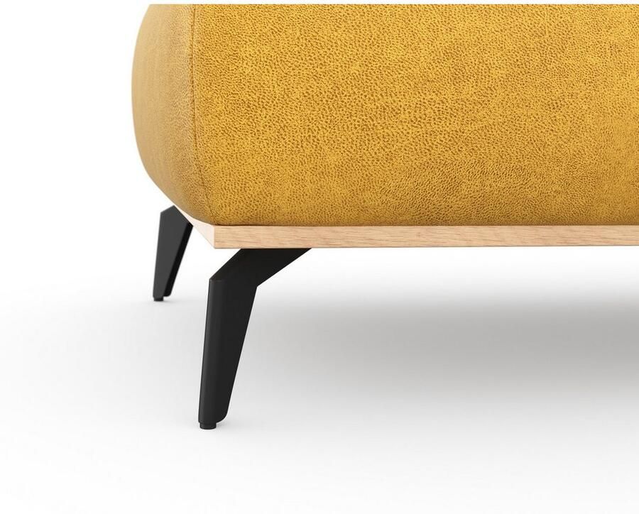 Places of Style Hocker Fjord Met een houten lijst van massief beuken eikenkleurig met poten 15 cm hoog