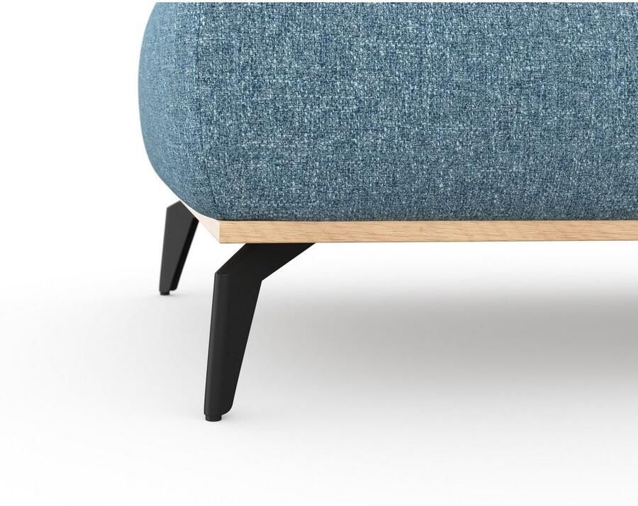 Places of Style Hocker Fjord Met een houten lijst van massief beuken eikenkleurig met poten 15 cm hoog