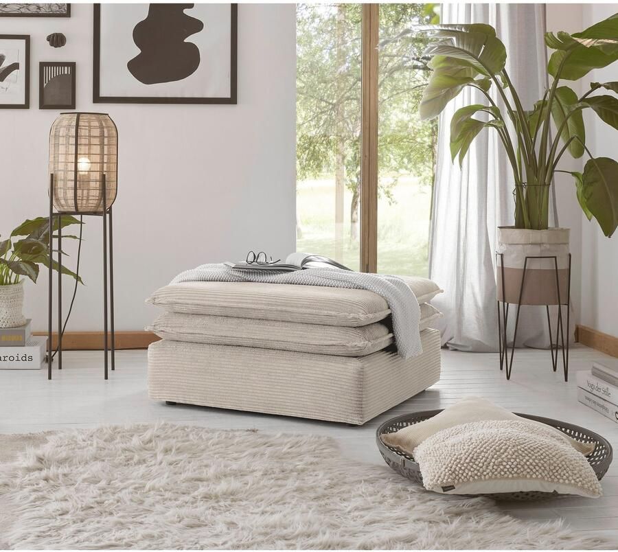 Places of Style Hocker PIAGGE Hoogwaardige cord passend bij de loveseat PIAGGE