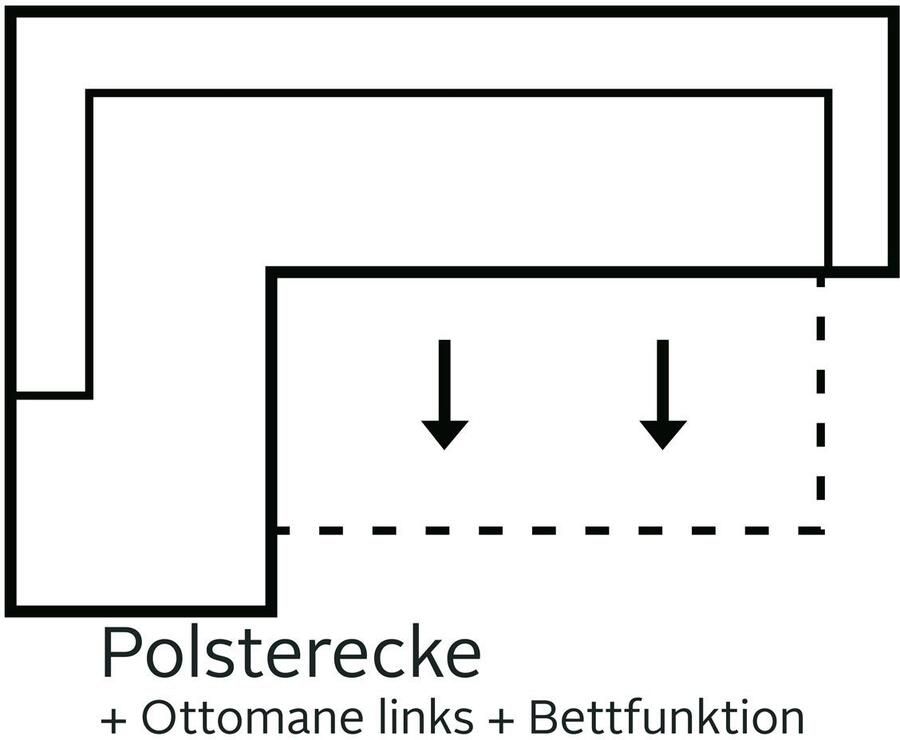INOSIGN Hoekbank Sapporo L-vorm naar keuze slaapfunctie of verstelbare zitdiepte binnenvering