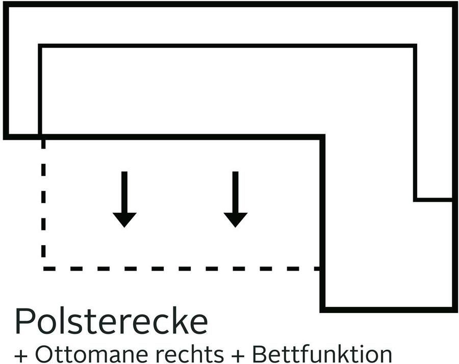 INOSIGN Hoekbank Sapporo L-vorm naar keuze slaapfunctie of verstelbare zitdiepte binnenvering