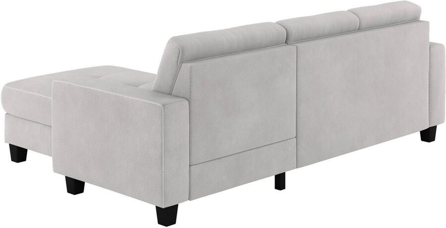 Places of Style Hoekbank Varese Kruisnaad in beige