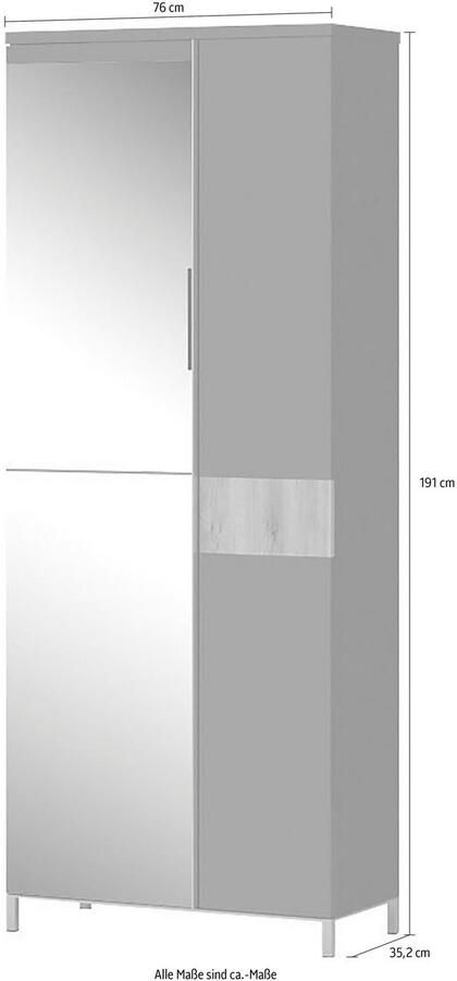 Places of Style Kledingkast Onyx UV gelakt met soft close-functie