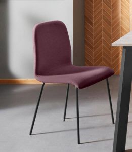 Places of Style Stoel Ciao in twee verschillende stofkwaliteiten met zwarte metalen poten zithoogte 46 cm (set 2 stuks)